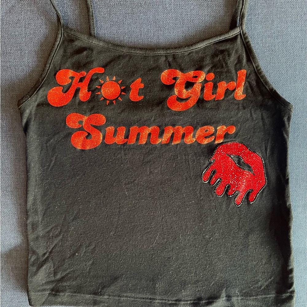 Black N Red Hot Girl Summer Crop Tank Top